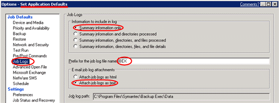 backupexec text format